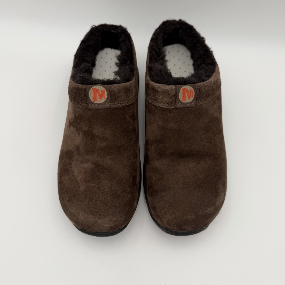 Merrell Primo Chill Slide Clogs Women's 7 Brown Suede Shearling Slip On